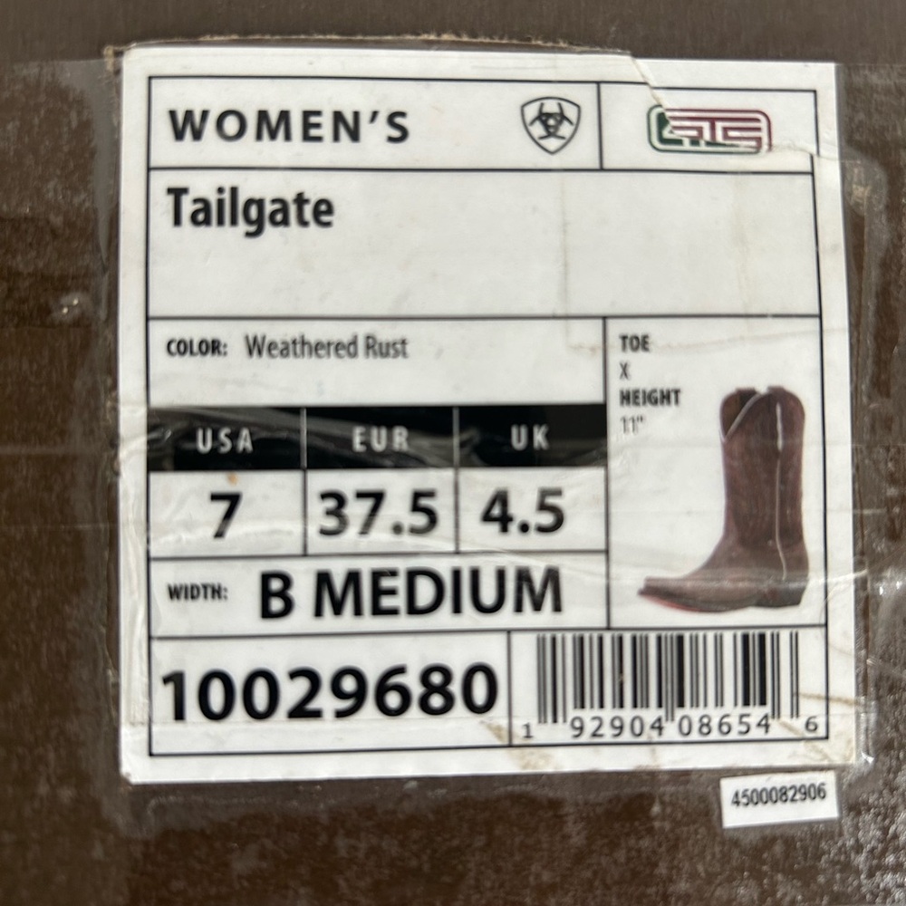Ariat Brown Leather Western Cowgirl Boots XToe 11” Shaft Style:Tailgate - Picture 12 of 12